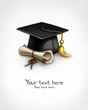 Drawing of graduation cap and diploma