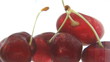 Cherries splash in the water