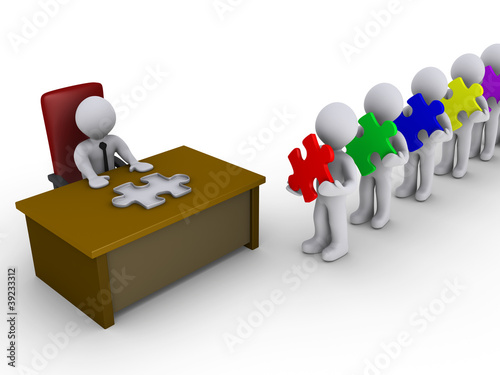 Illustration: Waiting in line to put the right color for the job Waiting in line to put the right color for the job
