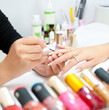 manicure procedure, closeup