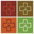 medical symbol cross in pop-art style - illustration