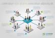 Vector: Template with connected people. Social network. Template with connected people. Social network.