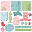 Scrapbook desgin Elements - Retro Fashion Set in vector Scrapbook desgin Elements - Retro Fashion Set in vector