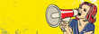 megaphone woman leader