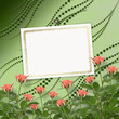 Card for congratulation or invitation with bunch of flowers