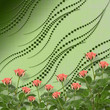 Card for congratulation or invitation with bunch of flowers
