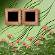 Card for congratulation or invitation with bunch of flowers