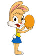 Vector: Easter girl bunny with egg Easter girl bunny with egg
