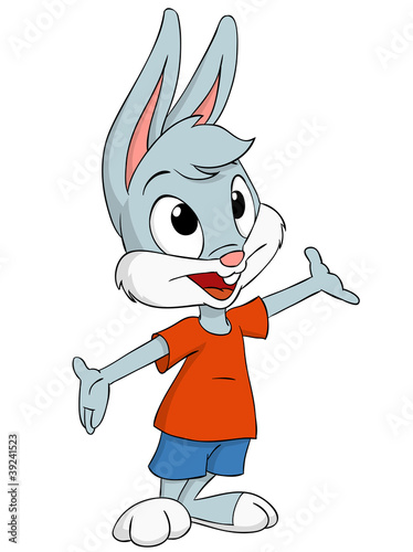 Vector: Cartoon easter rabbit isolated on white Cartoon easter rabbit isolated on white