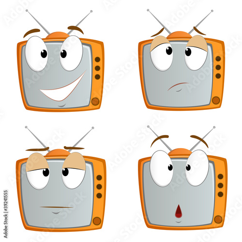 Vector: Set of cartoon tv emotional symbol Set of cartoon tv emotional symbol