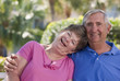 Close-up of a senior couple smiling