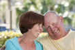 Close-up of a senior couple smiling