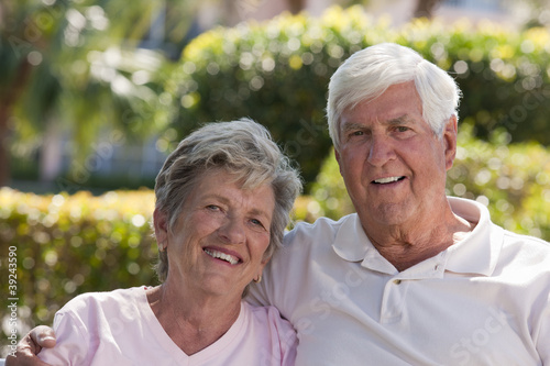 Photo: Portrait of a senior couple smiling Portrait of a senior couple smiling