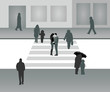 Loving couple in the middle of street