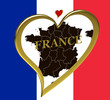 France map with flag