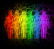 Illustration: Rainbow people - rainbow silhouettes of human aura Rainbow people - rainbow silhouettes of human aura
