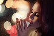 Beautiful Romantic Girl With Cup of Coffee Beautiful Romantic Girl With Cup of Coffee