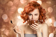 young pretty woman drinking coffee