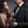 Young stylish couples and money