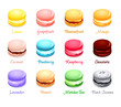 French macaron cookies with different flavors