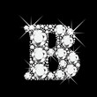 B letter with diamonds bling bling