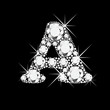 A letter with diamonds bling bling