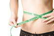 Woman measuring perfect shape of beautiful body