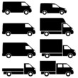 Commercial van icons set. See also commercial vans in color.