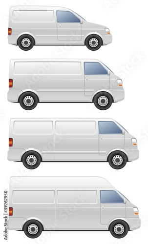 Vector: Commercial van icons set. Commercial van icons set.
