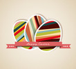 Vector retro Paper easter egg card Vector retro Paper easter egg card