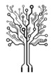 Vektor: Vector logo square circuit board tree Vector logo square circuit board tree