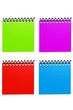 vier bunte Notizzettel