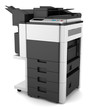 modern office multifunction printer isolated on white background