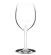single empty wine glass on white background