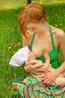 Mother feeding her baby
