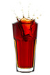 Splashing Cola isolated on white background
