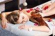 cacao therapy applied to young woman in a spa