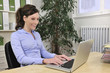 Photo: green office: business woman working green office: business woman working