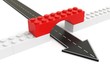 Arrow passed under the bridge from toy bricks Arrow passed under the bridge from toy bricks