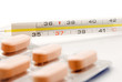 thermometer and pills