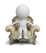 3d small people - luxurious armchair