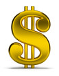 Gold dollar sign
