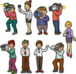 set of reporter people