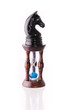 Black chess horse with sand-clock