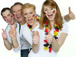 German soccer fans of different ages shows thumbs up