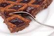 Linzer Torte und Kuchengabel