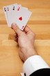 Pokerhand mit vier Assen