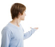 Man showing something