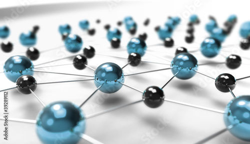 Illustration: Symbolisches Netzwerk aus Kugeln Symbolisches Netzwerk aus Kugeln