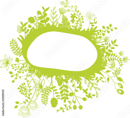 Vector: vector - green flower composition vector - green flower composition
